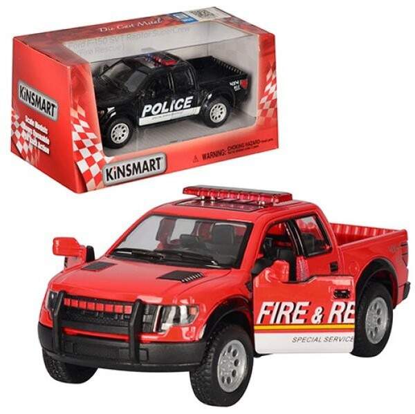Модель пікап FORD F-150 SVT RAPTOR SUPERCREW 5'' KT5365WPR Police/Fire метал.інерц.відкр.дв.кор./96/ (шт.)