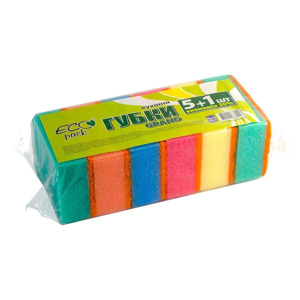 Губка кухонна 5+1 шт. ТМ EcoPack GRAND (50шт) (шт.)