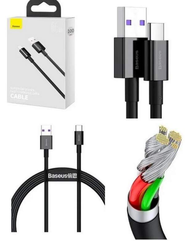 Кабель Baseus Superior  Series USB to Type-C 66W 1m Black (CATYS-01) (шт.)