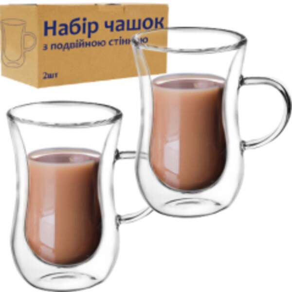 202-20 Набір чашок 2шт з подвійною стінкою 100мл 202-20 (шт.)